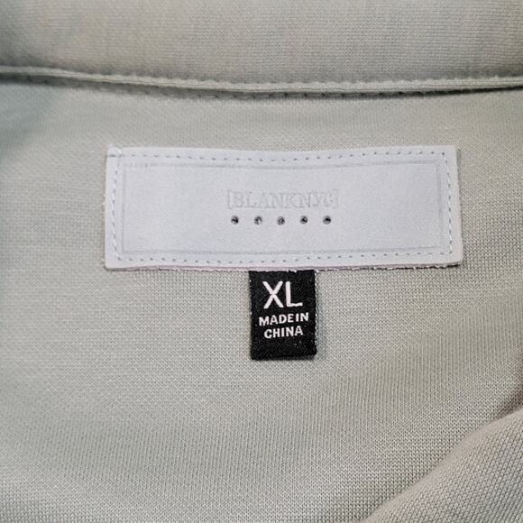 Blank NYC Sage Green Shacket Button Up Shirt Jacket Size XL Fleece Teddy Top - Picture 3 of 7